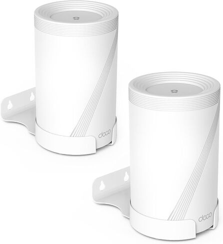 Wall Mount for TP-Link Deco BE63/ BE65/BE10000 Mesh Wi-Fi 7 System, Saving Space Aluminum Alloy Wall Hanging Bracket Holder with Cable Storage Rack, Easy Installation (White-3Pack) in Kuwait