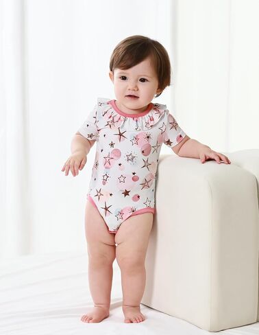 Baby Girls Clothes Set Ruffle Knit Bodysuit with Shorts Toddler Girl Viscose from Bamboo Clothing in Kuwait