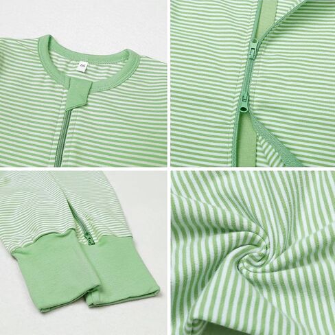 BeiVSlley Baby Boy Girl Romper Onesie Cotton Long Sleeve Zipper Bebé Jumpsuit Infant Solid Stripe One-Piece Outfits Clothes in Saudi Arabia