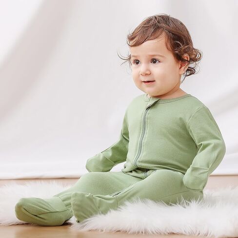 BeiVSlley Baby Boy Girl Romper Onesie Cotton Long Sleeve Zipper Bebé Jumpsuit Infant Solid Stripe One-Piece Outfits Clothes in Saudi Arabia