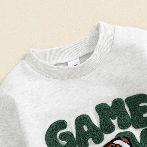 FIOMVA Baby Football Outfits Girl Boy Embroidered Football Sweatshirt Romper Long Sleeve Bubble Romper Fall Sweater Onesie in Saudi Arabia