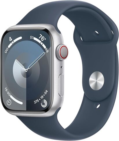 Apple Watch Series 9 [GPS + Cellular 45mm] Smartwatch with (Product) RED Aluminum Case with (Product) RED Sport Band M/L. Fitness Tracker, ECG Apps, Always-On Retina Display in Saudi Arabia