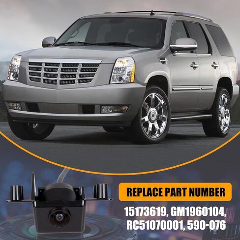 كاميرا احتياطية للرؤية الخلفية RANSOTO 590-076 متوافقة مع 2007-2013 Chevy Suburban Tahoe، GMC Yukon، Cadillac Escalade Park Assist Camera استبدال 15173619 GM1960104 RC51070001 in Kuwait