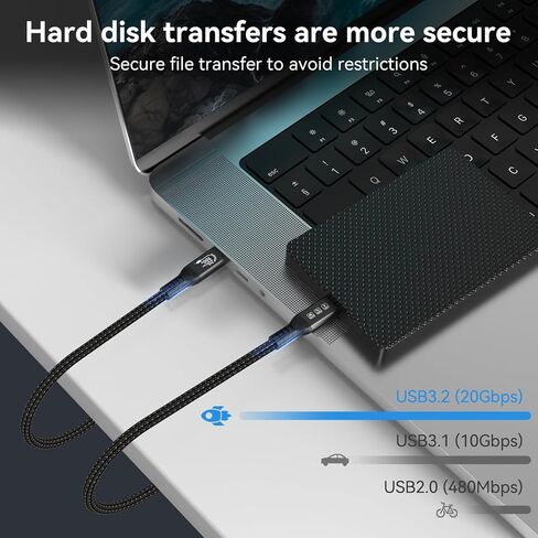 Long Type C to C Cable 16.4FT 20Gbps/100W/USB C 3.2 Gen 2 in Saudi Arabia