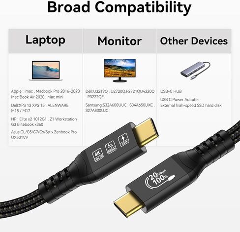 Long Type C to C Cable 16.4FT 20Gbps/100W/USB C 3.2 Gen 2 in Saudi Arabia