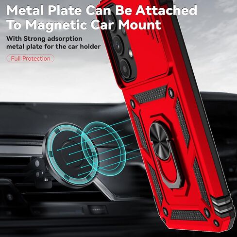 for Galaxy A35 5G Phone Case,with Camera Lens Cover HD Screen Protector,[Military Grade] Ring Car Mount Kickstand Hybrid Hard PC Soft TPU Shockproof Protective Case for Samsung A35 5G, Black in Saudi Arabia