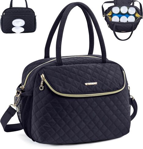 Breastmilk Cooler Travel Bag with 2 Wipes Dispensers & Ice Pack - 6 Bottle Cooler for 9 Oz - Breast Pump & Storage Bag for Daycare in Saudi Arabia