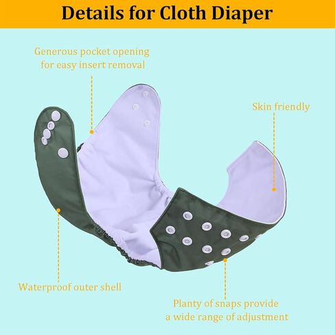 babygoal Halloween Cloth Diaper with Insert for Baby Boys and Girls 8-35lbs, Reusable Adjustable and Washable Nappy DBG98-B in Kuwait