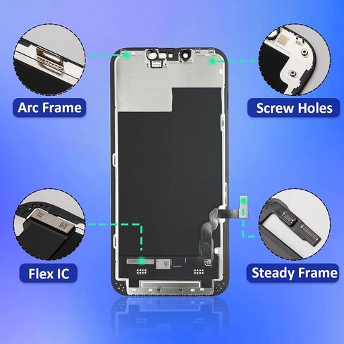 Brinonac for iPhone 11 Pro Max Screen Replacement Kit, 6.5" Full HD Retina LCD Display COF Touch Screen Digitizer Assembly Set with Repair Tools, Waterproof Adhesive, Tempered Glass in Saudi Arabia