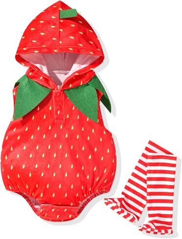 Aalizzwell Infant Baby Halloween Clothes Fruit Hooded Romper Bodysuit Outfit in Kuwait