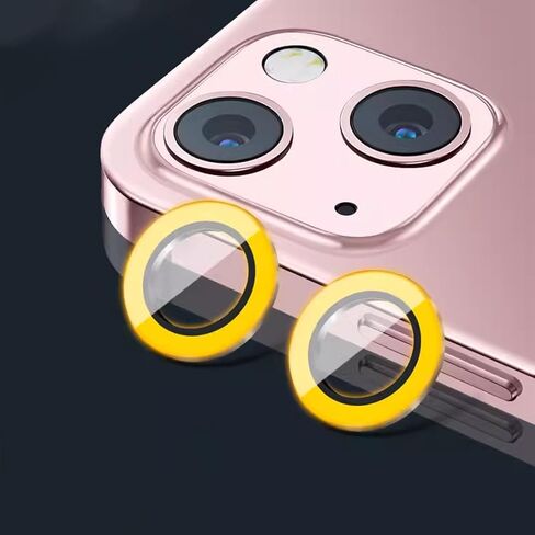 Glow in The Dark Camera Cover Compatible for iPhone 15 Plus/iPhone 15 Luminous Camera Lens Protector Ultra Thin Film Tempered Glass Protector Shockproof Cover Pink in Saudi Arabia