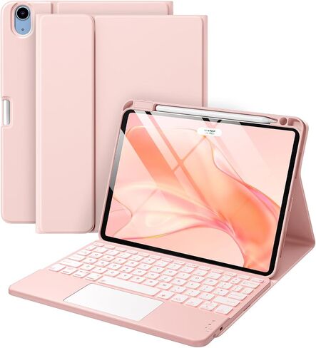 Compatible with iPad Air 11 inch & Air 5th/ Air 4th Generation Case with Keyboard - Multi-Touch Trackpad, 7-Color Backlit, Detachable Folio Keyboard Cover for Air 11 M2, Air 4/5 (Navy Blue) in Kuwait