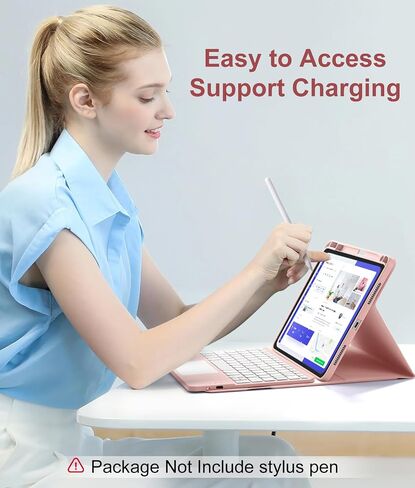 Compatible with iPad Air 11 inch & Air 5th/ Air 4th Generation Case with Keyboard - Multi-Touch Trackpad, 7-Color Backlit, Detachable Folio Keyboard Cover for Air 11 M2, Air 4/5 (Navy Blue) in Kuwait