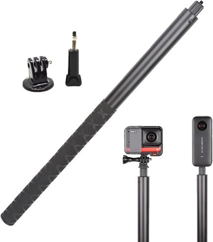 59in/150cm Invisible Selfie Stick Pole, Waterproof Aluminium Alloy Extension Monopod with Adapters, 1/4" Extended Monopod Pole for DJI Action 4 GoPro 12 11 10 9 8 7 Insta360 GO 4 X4 AcePro in Saudi Arabia