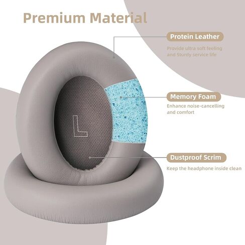 Ear Pads Replacement for Bose QuietComfort Ultra Wireless Headphones, EarPads Cushions with Softer Protein Leather and High Density Memory Foam for Noise Isolation (Black) in Saudi Arabia