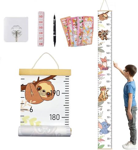 Growth Chart for Wall(77’’ x 8.3’’),Height Measurement for Wall,Hangable and Removable for Nursery Decor,Wooden Height Measurement Chart for Room Decoration (Dinosaurs) in Saudi Arabia