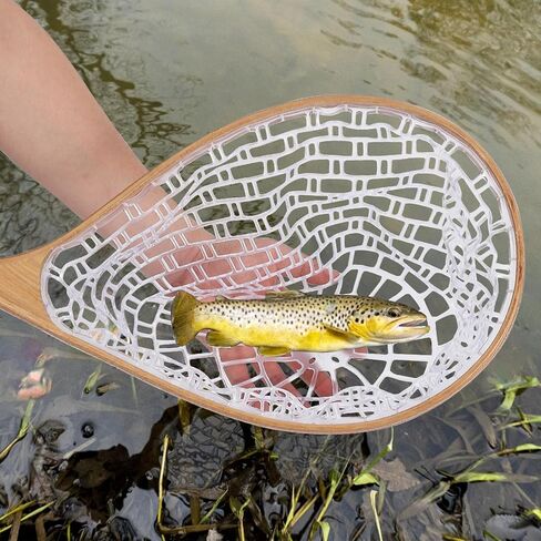 Fly Fishing Net Trout Net, Soft Mesh Fishing Net, Fish Landing Net with Safety Rope Lanyard, Lightweight Catch and Release Net for Trout, Bass in Saudi Arabia