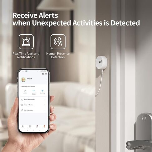 مستشعر وجود بشري واي فاي، مستشعر حركة ذكي مع رادار موجة 24 جيجا مم، مستشعر إشغال لأمن المنزل والأتمتة، متوافق مع Alexa/Smart Life/Tuya Smart، لا يتطلب محورًا (أبيض) in Kuwait