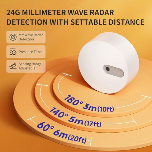 مستشعر وجود بشري واي فاي، مستشعر حركة ذكي مع رادار موجة 24 جيجا مم، مستشعر إشغال لأمن المنزل والأتمتة، متوافق مع Alexa/Smart Life/Tuya Smart، لا يتطلب محورًا (أبيض) in Kuwait