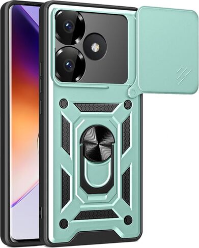 Ysnzaq Armor Case for Xiaomi Poco F6 /Redmi Turbo 3, Military Grade Durable Shockproof Protective Phone Case with Kickstand for Xiaomi Redmi Turbo 3 /Poco F6 SJ Black in Saudi Arabia