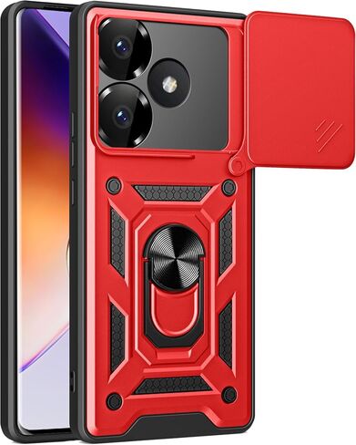 Ysnzaq Armor Case for Xiaomi Poco F6 /Redmi Turbo 3, Military Grade Durable Shockproof Protective Phone Case with Kickstand for Xiaomi Redmi Turbo 3 /Poco F6 SJ Black in Saudi Arabia