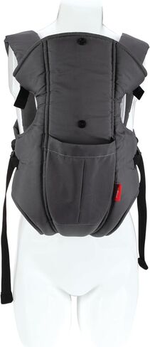 Nuby Deluxe Baby Carrier: Newborn to Toddler with Lumbar Support for 7.7-32.8 lb. (3.5-14.9 kg) Lightweight Breathable Mesh Fabric Bonus Teether Removeable Baby Drool Bib Color: Black in Saudi Arabia