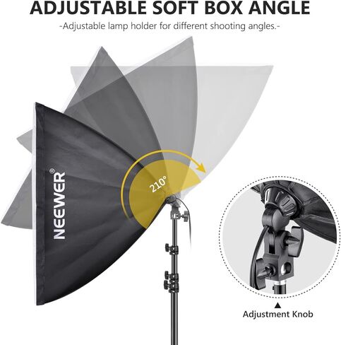 neewer 700w يعادل softbox الإضاءة عدة، 3pack ul معتمد 5700k مصابيح الإضاءة led، 24x24 بوصة softboxes مع e26 المقبس، التصوير الفوتوغرافي المستمر الإضاءة عدة معدات استوديو الصور in Saudi Arabia
