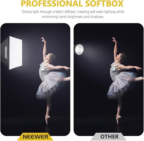 neewer 700w يعادل softbox الإضاءة عدة، 3pack ul معتمد 5700k مصابيح الإضاءة led، 24x24 بوصة softboxes مع e26 المقبس، التصوير الفوتوغرافي المستمر الإضاءة عدة معدات استوديو الصور in Saudi Arabia