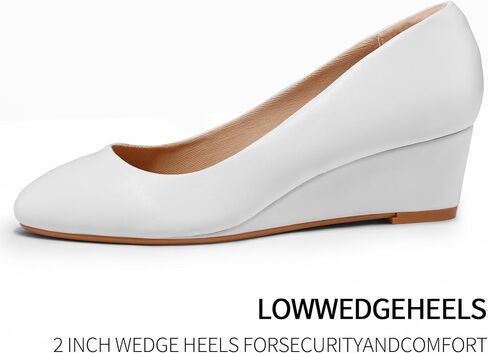 mysoft Women's Wedge Pumps Low Heel Closed Toe 2in Dress Shoes in Saudi Arabia