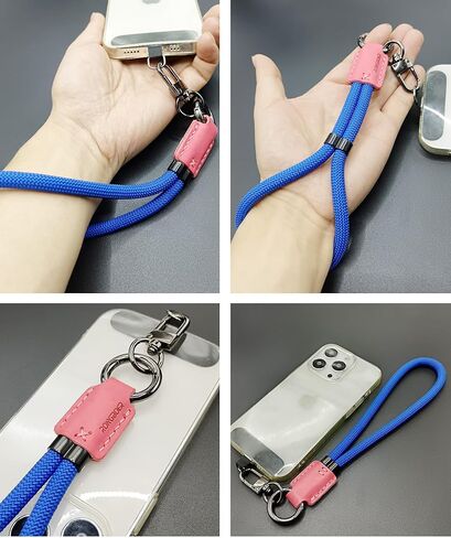 Handmade Cowhide Leather Phone Wrist Strap,Universal Adjustable Key Lanyard,Stylish Wristlet Keychains for Women&Men in Saudi Arabia