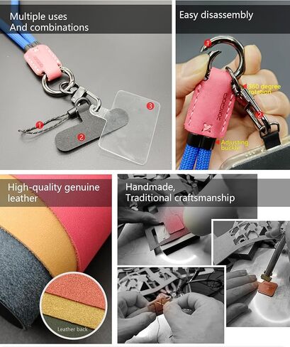 Handmade Cowhide Leather Phone Wrist Strap,Universal Adjustable Key Lanyard,Stylish Wristlet Keychains for Women&Men in Saudi Arabia