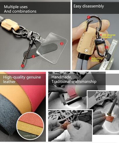 Handmade Cowhide Leather Phone Wrist Strap,Universal Adjustable Key Lanyard,Stylish Wristlet Keychains for Women&Men in Saudi Arabia