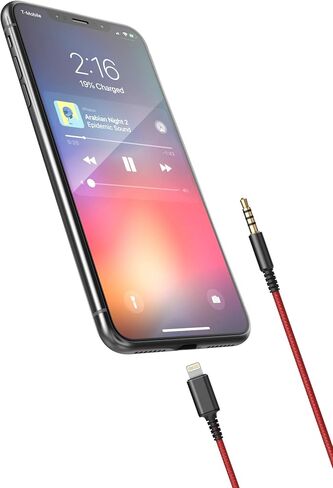 (Apple MFi Certified) Replacement Headphone Cable with iPhone Lightning Connector (3.5mm) Audio Aux Cord with Mic & Volume Control Remote (Compatible with Beats/Sony/Sennheiser and Audio Tech) in Kuwait