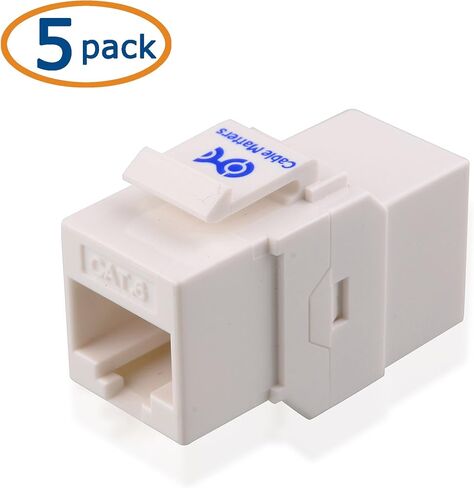 Cable Matters [UL Listed] 10-Pack 10Gbps Cat6 Keystone Coupler, RJ45 Keystone Jack Coupler/Ethernet Female to Female Keystone Jack in Black for Patch Panel, Wall Plate in Saudi Arabia