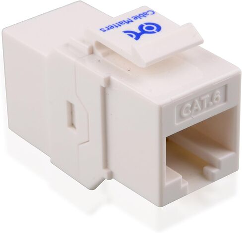 Cable Matters [UL Listed] 10-Pack 10Gbps Cat6 Keystone Coupler, RJ45 Keystone Jack Coupler/Ethernet Female to Female Keystone Jack in Black for Patch Panel, Wall Plate in Saudi Arabia