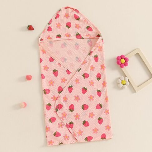 Baby Hooded Bath Towel, Organic Cotton, Soft and Absorbent, Newborn Infant Toddler Bath Essentials for Girl Boy (Red, 32Inch*32Inch) in Saudi Arabia