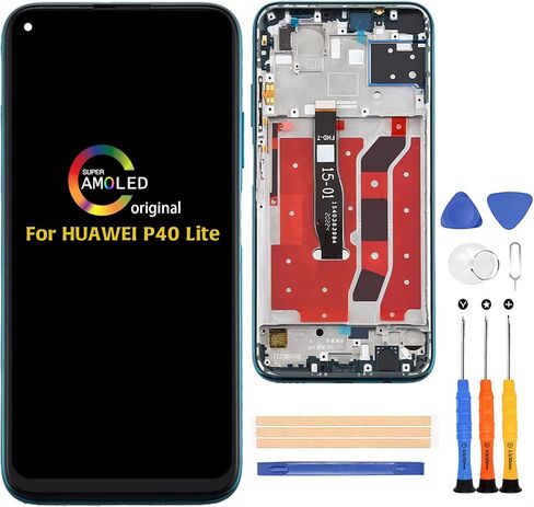 A-MIND لهاتف Huawei P40 Lite 4G شاشة LCD تعمل باللمس محول رقمي لشاشة بديلة كاملة مجموعات إصلاح التجميع مع أدوات JNY-L21A JNY-L01A JNY-L21B JNY-L22A JNY-L02A JNY-L22B JNY-LX1 (أسود مع إطار) in Kuwait