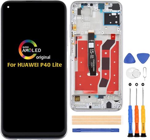 A-MIND لهاتف Huawei P40 Lite 4G شاشة LCD تعمل باللمس محول رقمي لشاشة بديلة كاملة مجموعات إصلاح التجميع مع أدوات JNY-L21A JNY-L01A JNY-L21B JNY-L22A JNY-L02A JNY-L22B JNY-LX1 (أسود مع إطار) in Kuwait