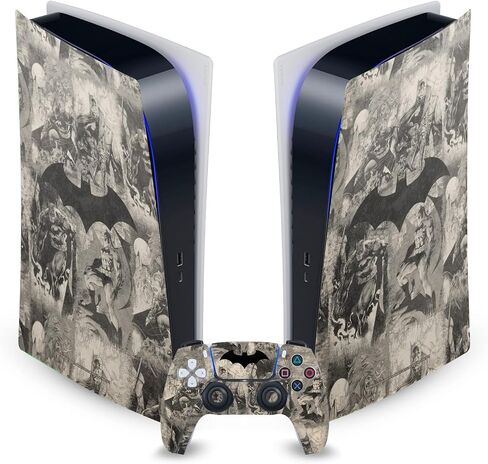 تصميمات غطاء الرأس مرخصة رسميًا من Batman DC Comics Collage وشعارات متعثرة وكتاب هزلي من الفينيل غطاء ملصق لغطاء الألعاب متوافق مع Sony PS5 Digital وDualSense in Saudi Arabia