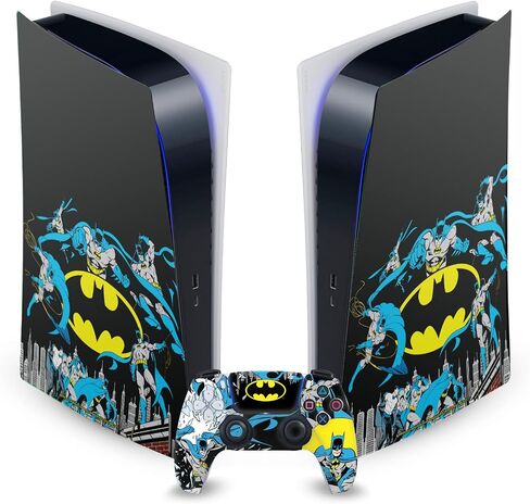 تصميمات غطاء الرأس مرخصة رسميًا من Batman DC Comics Collage وشعارات متعثرة وكتاب هزلي من الفينيل غطاء ملصق لغطاء الألعاب متوافق مع Sony PS5 Digital وDualSense in Saudi Arabia