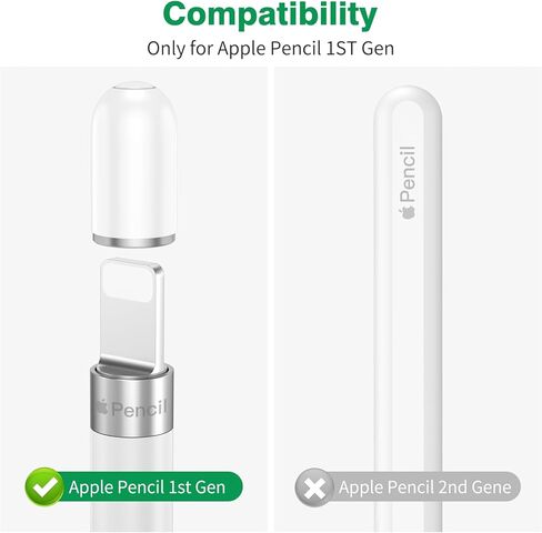 iMangoo 2 حزمة محولات كابل شحن البرق لقلم Apple Pencil الجيل الأول غطاء بديل مغناطيسي من السيليكون حامل غطاء واقي لجهاز iPad Air iPencil Pen أنثى إلى موصل شاحن أنثى in Kuwait
