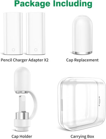 iMangoo 2 حزمة محولات كابل شحن البرق لقلم Apple Pencil الجيل الأول غطاء بديل مغناطيسي من السيليكون حامل غطاء واقي لجهاز iPad Air iPencil Pen أنثى إلى موصل شاحن أنثى in Kuwait