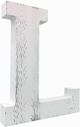 NA Large G Sign Wall Decor Letters Wood Distressed White Letters DIY Block Words Sign Alphabet Free Standing Hanging for Home Bedroom Office Wedding Party (G) in Saudi Arabia