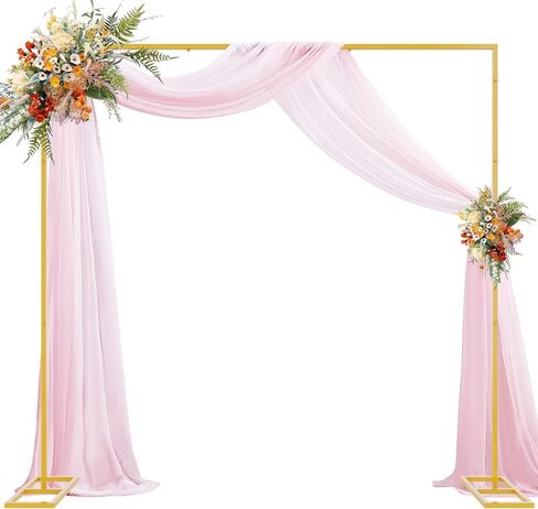 Wokceer Metal Heavy Duty Backrop Stand Square 8x8FT Adjustable Pipe and Drape Kit White Photo Booth Stand for Wedding Ceremony Birthday Party Photography Exhibition Celebration in Saudi Arabia