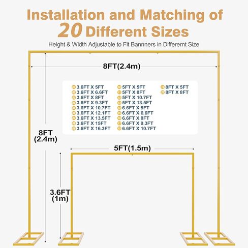 Wokceer Metal Heavy Duty Backrop Stand Square 8x8FT Adjustable Pipe and Drape Kit White Photo Booth Stand for Wedding Ceremony Birthday Party Photography Exhibition Celebration in Saudi Arabia