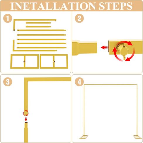 Wokceer Metal Heavy Duty Backrop Stand Square 8x8FT Adjustable Pipe and Drape Kit White Photo Booth Stand for Wedding Ceremony Birthday Party Photography Exhibition Celebration in Saudi Arabia