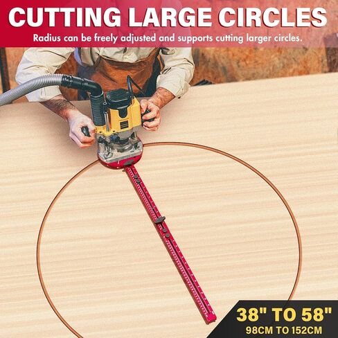 New 4 in 1 Router Milling Groove Bracket with Large Router Base, Router Circle Cutting Jig Tool for Woodworking, Cabinet Hardware Jig, Multifunctional Router Guide for Power Tools(Oil Red) in Saudi Arabia