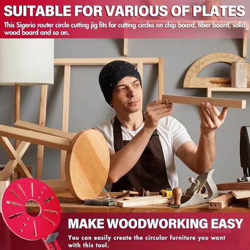 New 4 in 1 Router Milling Groove Bracket with Large Router Base, Router Circle Cutting Jig Tool for Woodworking, Cabinet Hardware Jig, Multifunctional Router Guide for Power Tools(Oil Red) in Saudi Arabia