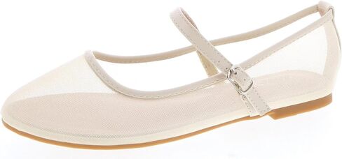 TruFox Women's Mesh Ballet Flats Buckle Strap Comfortable Ballerina Shoes Flats in Saudi Arabia