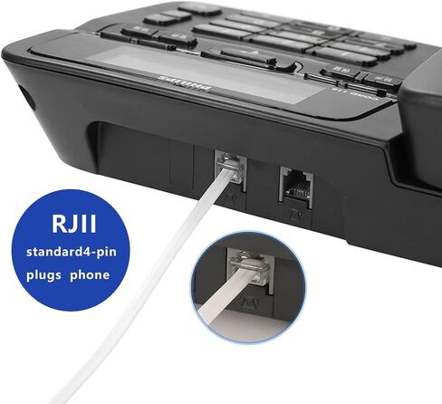 20 Feet Long Telephone Extension Cord Phone Cable Line Wire, with Standard RJ11 Plug and 1 in-Line Couplers and 15 Cable Clip Holders-White (20 Feet) in Kuwait